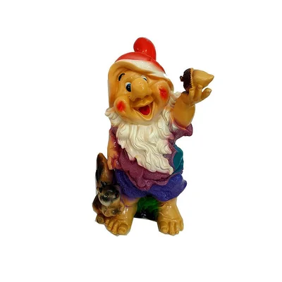 Градинска фигура джудже с катерица 49x25x15 см