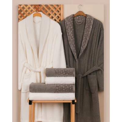 Комплект халати за баня с кърпи 6 части Feti IPEKCE