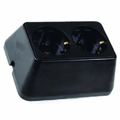 Разклонител 2-ка чрен без кабел