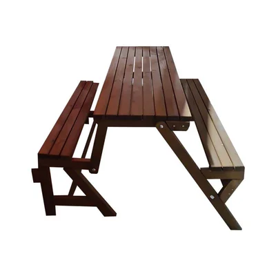 Градински комплект 2 в 1 сгъваема маса с пейки