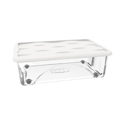 Кутия за съхранение с колела 30 л Dune бял капак RECA PLAST