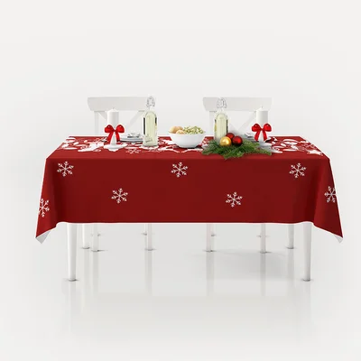 Коледна покривка за маса 140х180 - червено/бяло