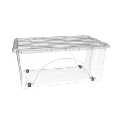 Кутия за съхранение с колела 45 л Dune прозрачна RECA PLAST