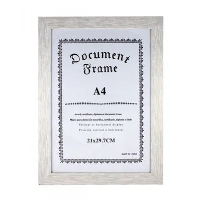 Дървена рамка за снимки/документи A4 бяла