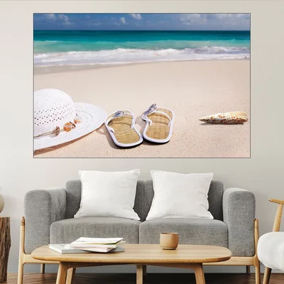 На плаж в Карибите - картина пано за стена