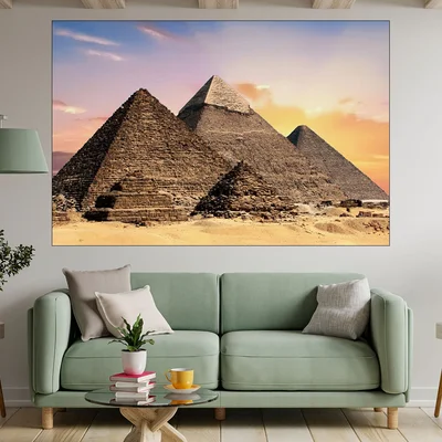 Египетските пирамиди в Гиза - картина пано за стена