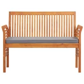 2-местна градинска пейка с възглавница, 120 см, акация масив - VL45972 - Thumbnail 2