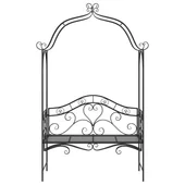 Черна външна пейка Черна Метал Голяма Декоративни детайли - VL42008121 - Thumbnail 6