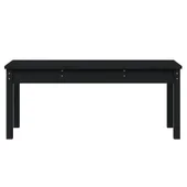 Градинска пейка, черна, 109x44x45 см, борово дърво масив - VL824008 - Thumbnail 4