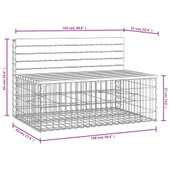 Градинска пейка габионен дизайн 103x70x65 см борово дърво масив - VL834374 - Thumbnail 8