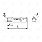 Накрайник за вложка Тоrx Т27х75мм CETA-FORM - Thumbnail 2