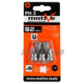Накрайници за отвертка с ограничител ph2 25мм 5бр. motive - Thumbnail 1