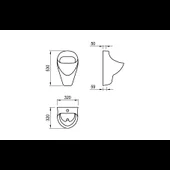 Писоар с горно захранване, бял - Thumbnail 2