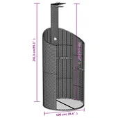 Външен душ сив 100x100x241,5 см полиратан и акациево дърво - Thumbnail 11