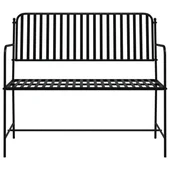 Външна пейка Черна Метал Стандартна Издръжлива Външна пейка - VL42008117 - Thumbnail 4