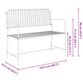 Външна пейка Черна Метал Стандартна Издръжлива Външна пейка - VL42008117 - Thumbnail 9
