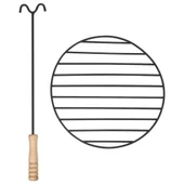 Външно преносимо огнище с грил, неръждаема стомана, 76 см - Thumbnail 10