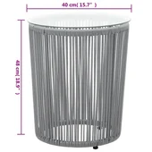 Бистро комплект с възглавници, 3 части, PE ратан, сив - Thumbnail 11