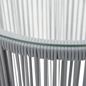 Бистро комплект с възглавници, 3 части, PE ратан, сив - Thumbnail 3