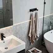 Двойна закачалка за баня Modena Black Matt INTER CERAMIC - Thumbnail 2