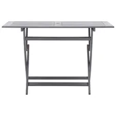 Градински трапезен комплект, 7 части, акация масив, сив - Thumbnail 4