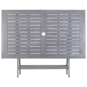 Градински трапезен комплект, 7 части, акация масив, сив - Thumbnail 5