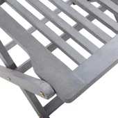 Градински трапезен комплект, 7 части, акация масив, сив - Thumbnail 9