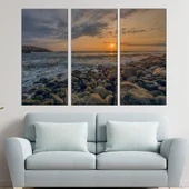 Залез над каменист бряг 2- картина пано за стена - Thumbnail 2