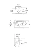 Стенна тоалетна чиния с биде 4937W BIDET INTER CERAMIC - Thumbnail 7