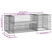Градинска пейка с габионна кошница дугласко дърво масив - VL3196243 - Thumbnail 9