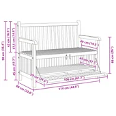 Градинска Пейка за Съхранение Кафяво 228 x 60 x 90 см - VL42001959 - Thumbnail 12