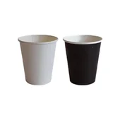 Картонена чаша 200 мл 50 бр. черна/бяла - Thumbnail 1