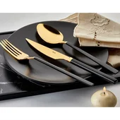 Комплект прибори 18 части Злато и черно Cubuk HIRA - Thumbnail 1