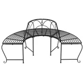 Пейка за около дърво полукръг, Ø159 см, черна, стомана - VL318825 - Thumbnail 5