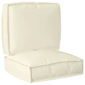 2 Части Кушетка Комплект Кремав Оксфорд Тъкан - Thumbnail 2