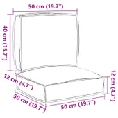 2 Части Кушетка Комплект Кремав Оксфорд Тъкан - Thumbnail 8