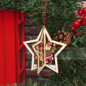 Коледна дървена 3D играчка за закачане - Thumbnail 3