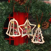 Коледна дървена 3D играчка за закачане - Thumbnail 1