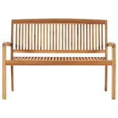 2-местна стифираща градинска пейка 128,5 см тиково дърво масив - VL49388 - Thumbnail 2