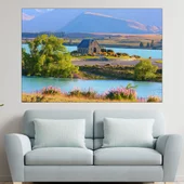 Езеро Текапо в Нова Зенландия - картина пано за стена - Thumbnail 1
