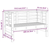 Градинска пейка, черна, 111,5x53x71 см, борово дърво масив - VL825139 - Thumbnail 9