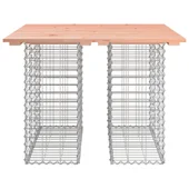 Градинска пейка дизайн габион 100x102x72см дугласко дърво масив - VL834369 - Thumbnail 5