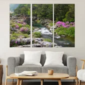 Река в корейска гора - картина пано за стена - Thumbnail 2