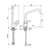 Стоящ смесител за кухня с висок чучур SevaNext Vidima - Thumbnail 2