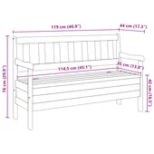 Външна пейка Акация 119x76x44 см Масивна дървесина Бор - VL4012184 - Thumbnail 10