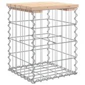 Градинска пейка габионен дизайн 33x31x42 см борово дърво масив - VL834326 - Thumbnail 5