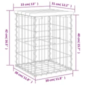 Градинска пейка габионен дизайн 33x31x42 см борово дърво масив - VL834326 - Thumbnail 8
