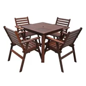 Градински комплект от дърво Meranti 5 части Monroe MUHLER - Thumbnail 1