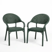 Градински стол Bamboo Rattan зелен MEVSIM - Thumbnail 5