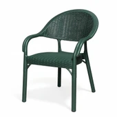 Градински стол Bamboo Rattan зелен MEVSIM - Thumbnail 4